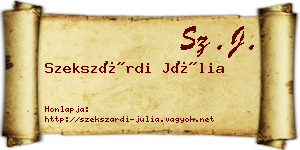 Szekszárdi Júlia névjegykártya