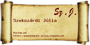 Szekszárdi Júlia névjegykártya