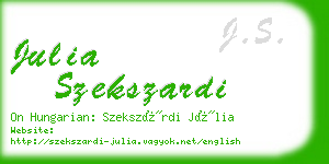 julia szekszardi business card